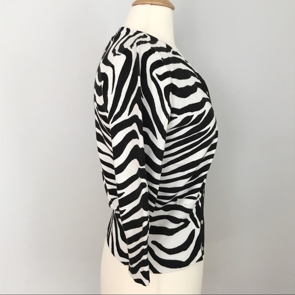 WHBM Zebra Print Small Cardigan - Picture 3 of 8